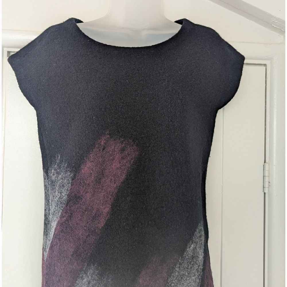 VTG Boiled Wool Dress Whimsigoth Fairy Grunge Witchy Dark Academia SM - Picture 2 of 8